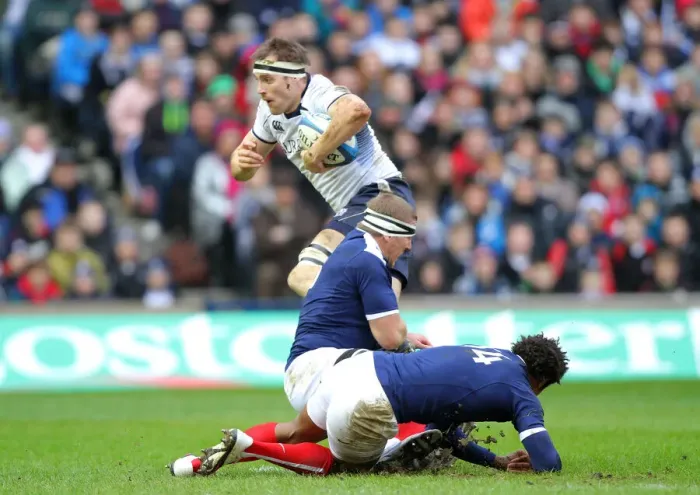 Framed Print : Al Kellock Tackled By Harinordoquy Framed Print : Al Kellock Tackled By Harinordoquy