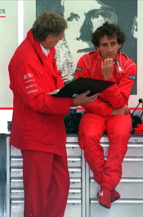 Framed Print : Alain Prost & Engineer Framed Print : Alain Prost & Engineer