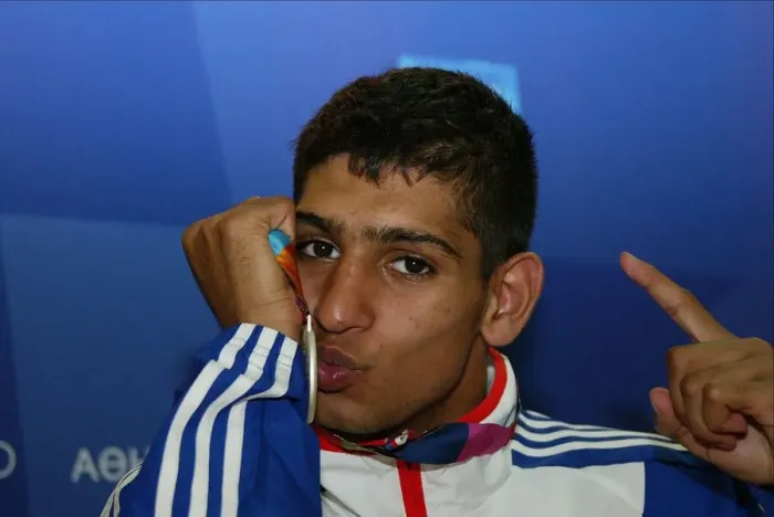 Framed Print : Amir Khan With Silver Medal Framed Print : Amir Khan With Silver Medal