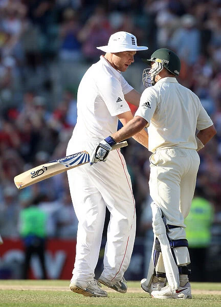 Andrew Flintoff Consoles Mike Hussey