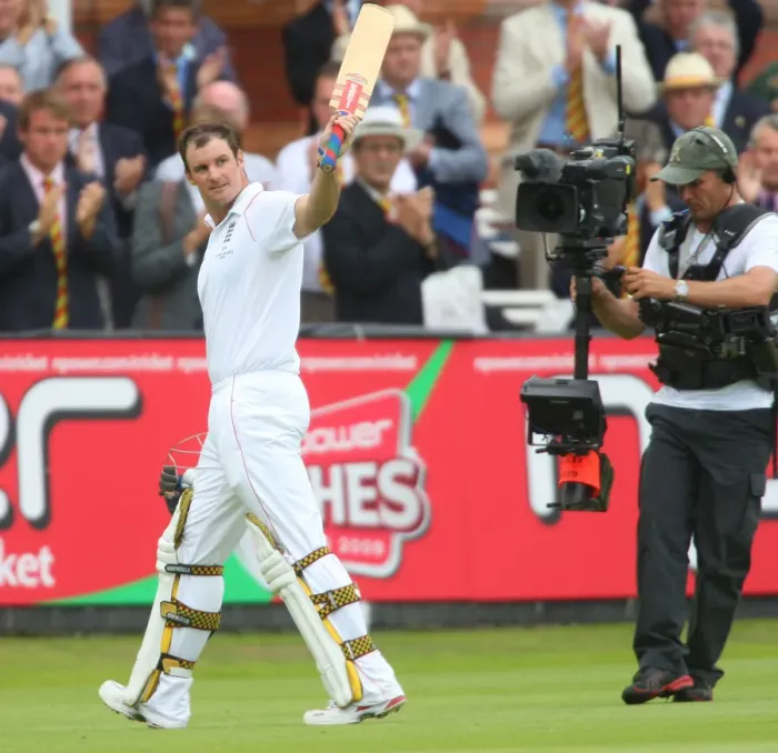 Framed Print : Andrew Strauss Celebrates Framed Print : Andrew Strauss Celebrates