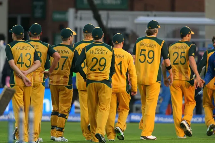 Framed Print : Australian Players Leave The Field After Defeat