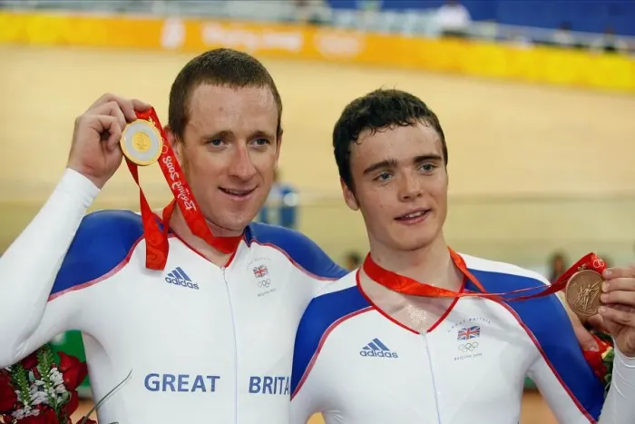 Framed Print : Bradley Wiggins & Steven Burke Framed Print : Bradley Wiggins & Steven Burke