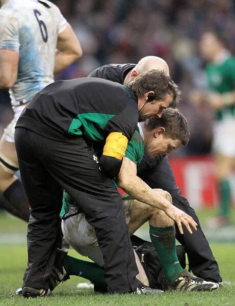 Brian O Driscoll Is Helped To His Feet