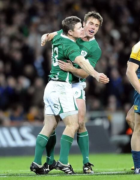 Brian O Driscoll & Tommy Bowe Celebrate Try