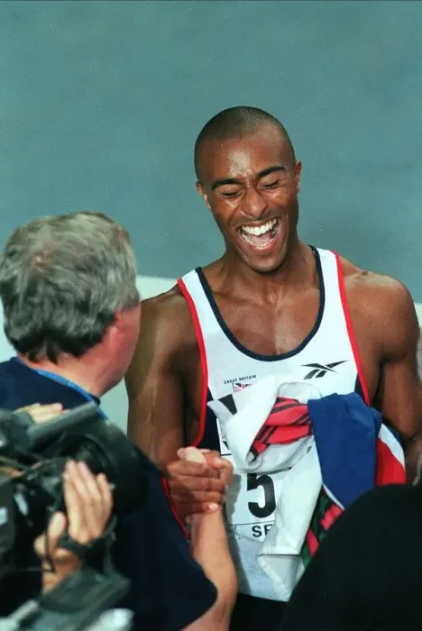 Framed Print : Colin Jackson & Brendan Foster Framed Print : Colin Jackson & Brendan Foster