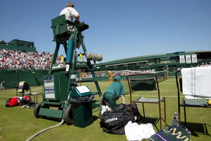 Framed Print : Court 18 Wimbledon Championships All England Lawn Tennis Champs 26 June 2002 Date Framed Print : Court 18 Wimbledon Championships All England Lawn Tennis Champs 26 June 2002 Date
