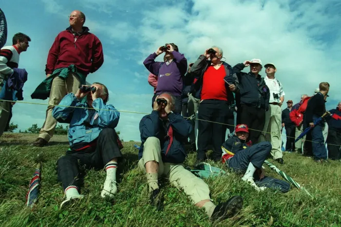 Framed Print : Crowd With Binoculars Framed Print : Crowd With Binoculars