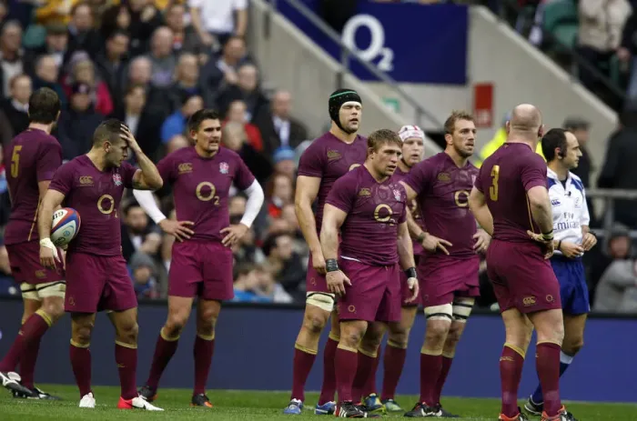 Framed Print : Danny Care & Dejected England Players Framed Print : Danny Care & Dejected England Players