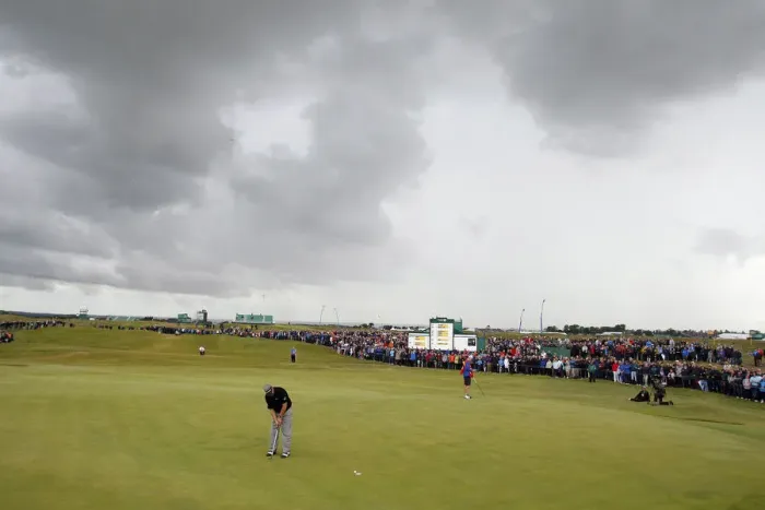 Framed Print : Darren Clarke On The 11th Under Heavy Clouds Framed Print : Darren Clarke On The 11th Under Heavy Clouds