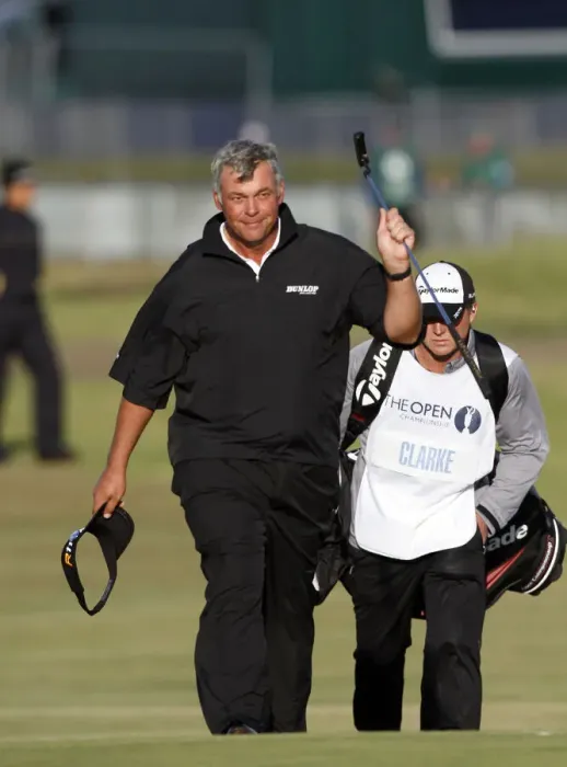 Framed Print : Darren Clarke Acknowledges The Fans As He Walks Up The 18th Framed Print : Darren Clarke Acknowledges The Fans As He Walks Up The 18th