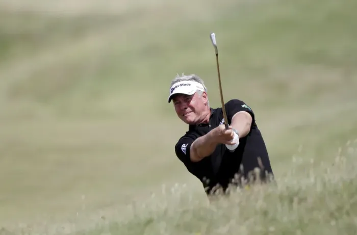 Framed Print : Darren Clarke Plays His Approach To 17th