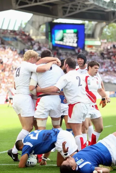 Framed Print : England Celebrate Corry Try Framed Print : England Celebrate Corry Try