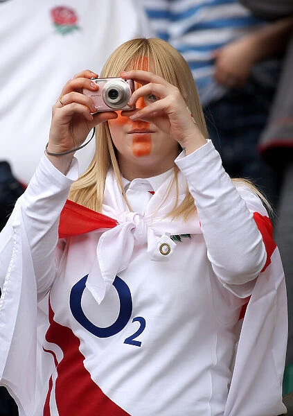 England Fan With Camera