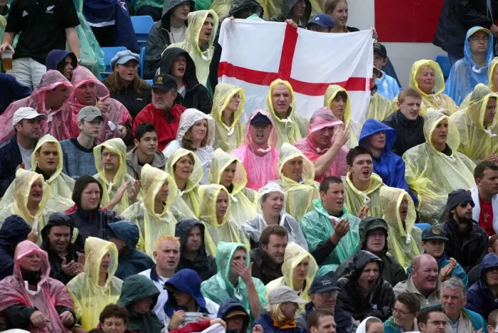 Framed Print : England Fans In Rain Framed Print : England Fans In Rain