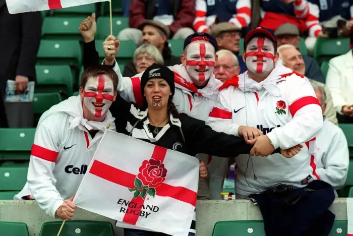 Framed Print : England & Kiwi Rugby Fans Framed Print : England & Kiwi Rugby Fans