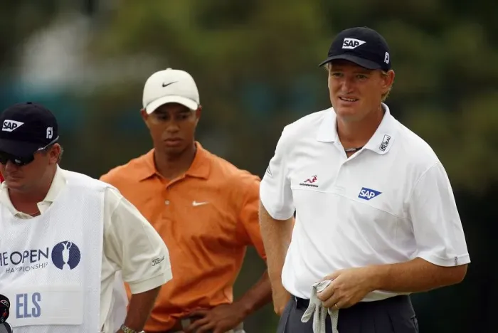 Framed Print : Ernie Els & Tiger Woods Framed Print : Ernie Els & Tiger Woods