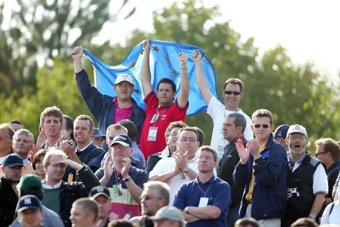 Framed Print : European Fans With Flag Framed Print : European Fans With Flag