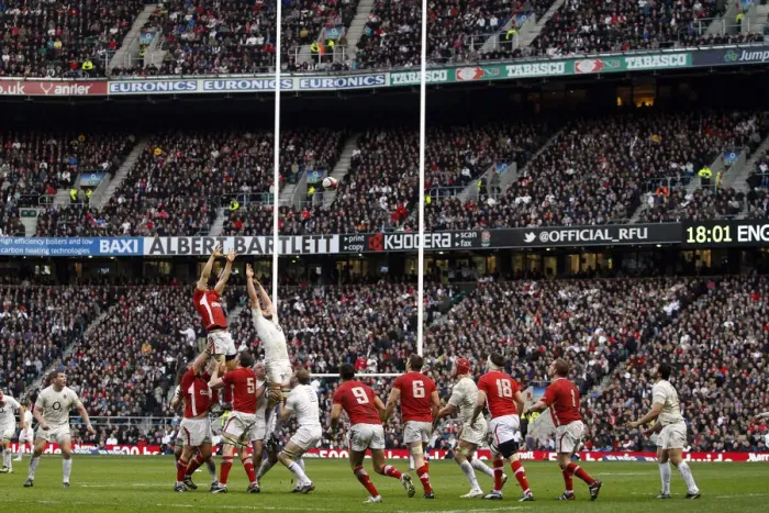 Framed Print : Geoff Parling & Sam Warburton Jump Framed Print : Geoff Parling & Sam Warburton Jump