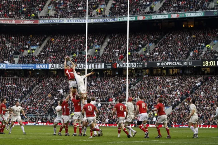 Framed Print : Geoff Parling & Sam Warburton Jump Framed Print : Geoff Parling & Sam Warburton Jump