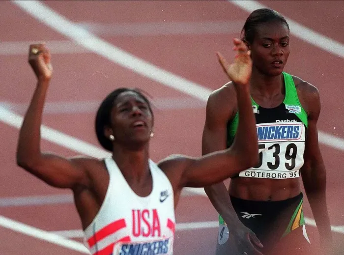 Framed Print : Gwen Torrence & Marline Ottey