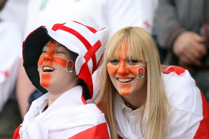 Framed Print : Happy England Fans Framed Print : Happy England Fans