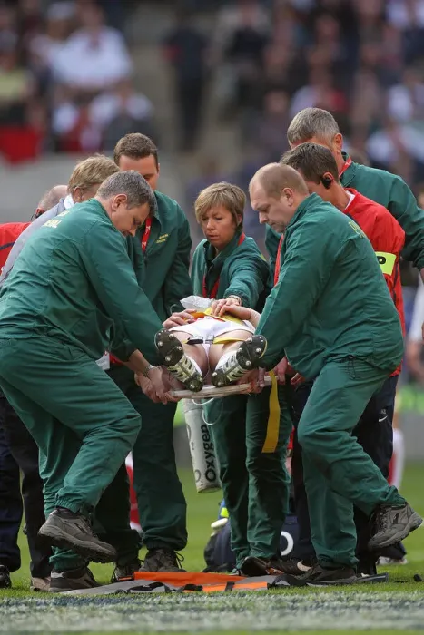 Framed Print : Harry Ellis Is Stretchered Off Framed Print : Harry Ellis Is Stretchered Off