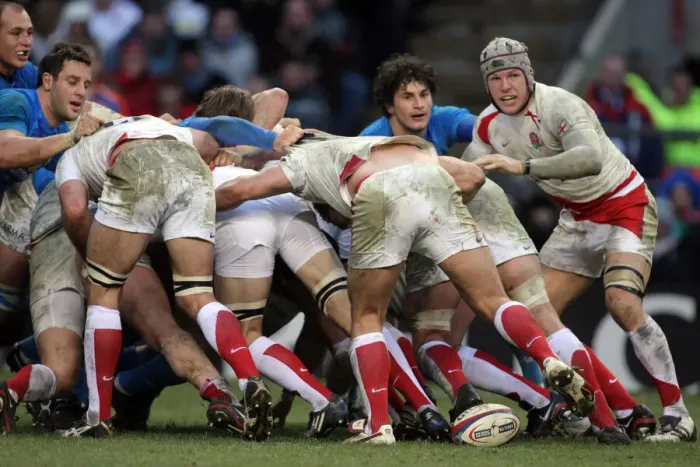 Framed Print : James Haskell & England Scrum Framed Print : James Haskell & England Scrum
