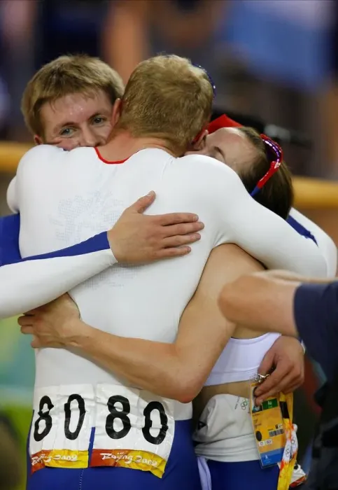 Framed Print : Jason Kenny, Chris Hoy & Victoria Pendleton Jason Kenny