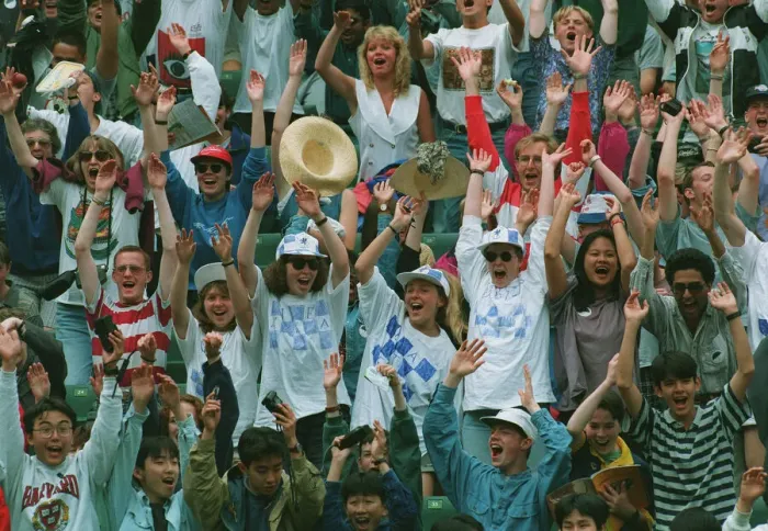 Framed Print : Jeremy Bates Fans At Wimbledon