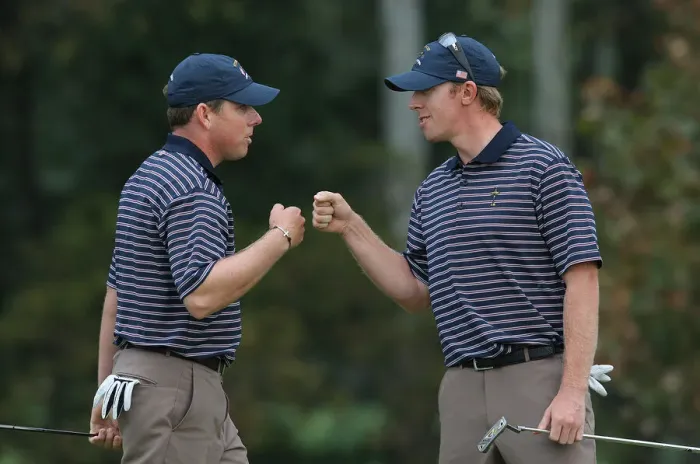Framed Print : Justin Leonard & Hunter Mahan Framed Print : Justin Leonard & Hunter Mahan
