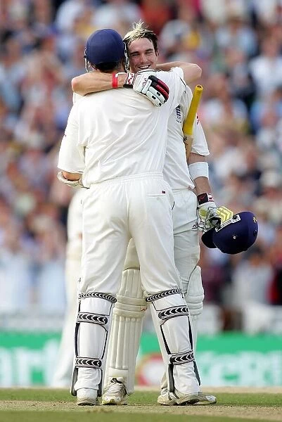 Kevin Pietersen With Ashley Giles