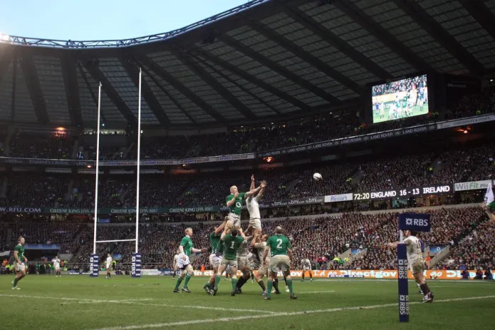 Framed Print : Lee Mears Throws Into Line Out Framed Print : Lee Mears Throws Into Line Out
