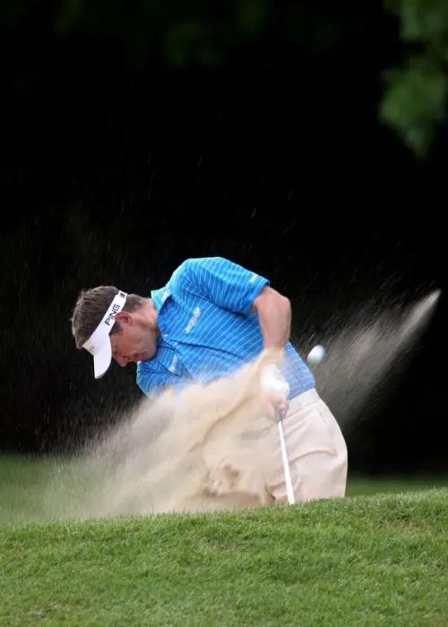 Framed Print : Lee Westwood In Bunker On 16th Framed Print : Lee Westwood In Bunker On 16th