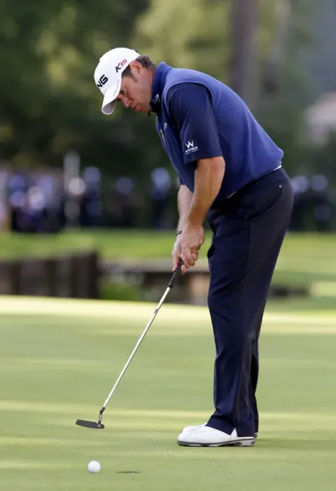 Framed Print : Lee Westwood Misses Birdie Chance On 18th Framed Print : Lee Westwood Misses Birdie Chance On 18th