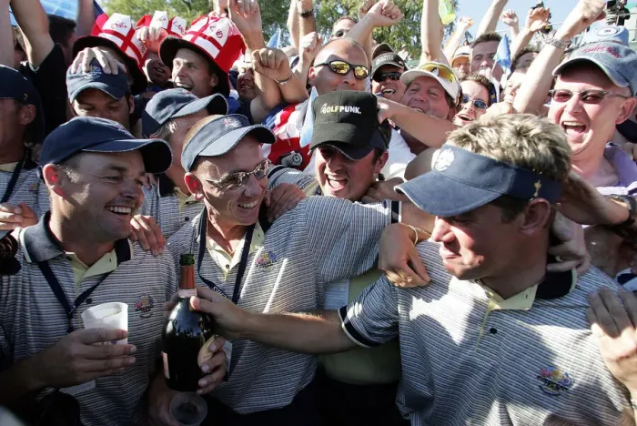 Framed Print : Lee Westwood Is Mobbed By Fans Framed Print : Lee Westwood Is Mobbed By Fans