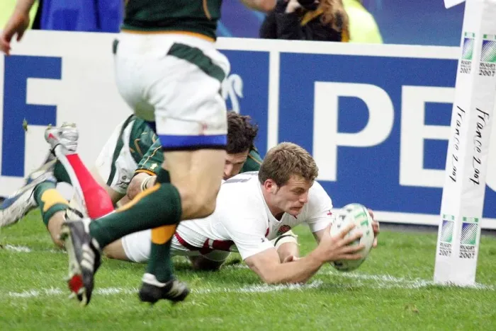 Framed Print : Mark Cueto Thinks He Has Scored A Try