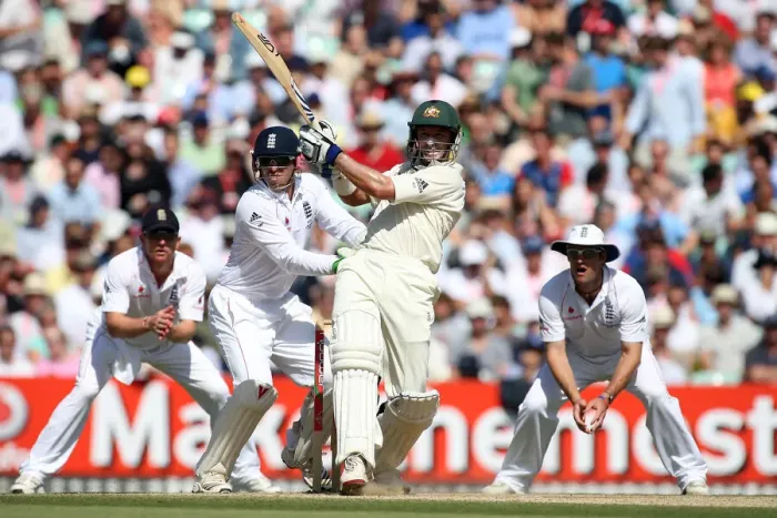 Framed Print : Michael Hussey Hits A Boundary Framed Print : Michael Hussey Hits A Boundary