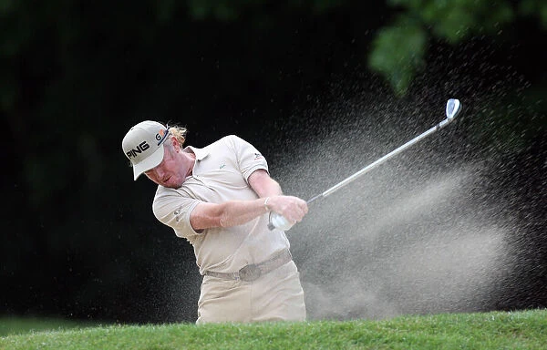 Miguel Angel Jimenez Hits Out Of Bunker On 16th