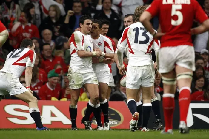 Framed Print : Mike Catt, Harry Ellis, Jason Robinson Celebrate Try Framed Print : Mike Catt, Harry Ellis, Jason Robinson Celebrate Try