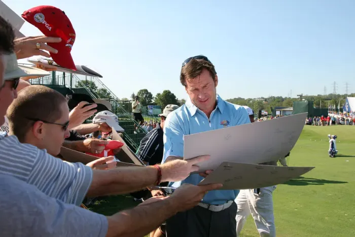 Framed Print : Nick Faldo Signs Autographs Framed Print : Nick Faldo Signs Autographs