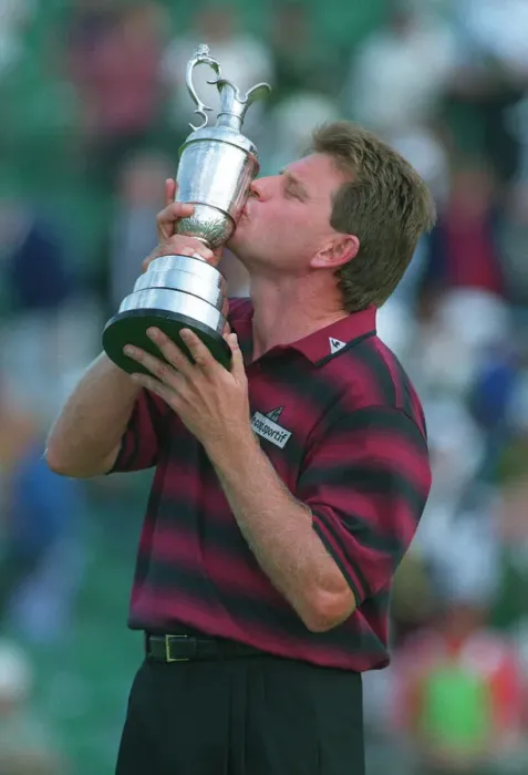 Framed Print : Nick Price Kisses Open Trophy Framed Print : Nick Price Kisses Open Trophy