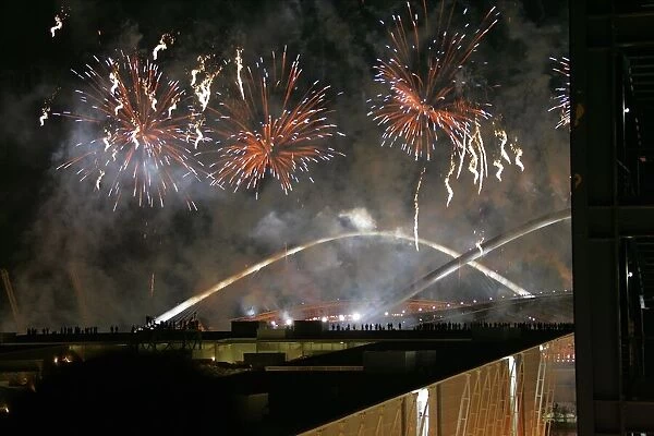 Olympic Stadium With Fireworks