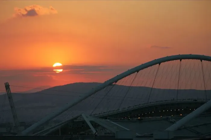 Framed Print : Olympic Stadium With Sunset Framed Print : Olympic Stadium With Sunset