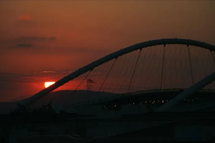 Framed Print : Olympic Stadium With Sunset