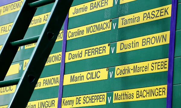 Order Of Play Schedule Board