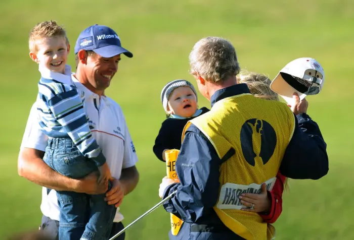 Framed Print : Padraig Harrington & Family With Caddy Padraig Harringto Framed Print : Padraig Harrington & Family With Caddy Padraig Harringto