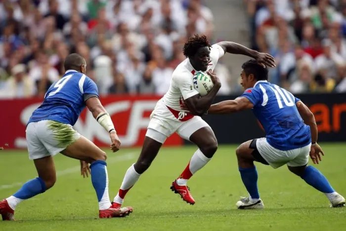 Framed Print : Paul Sackey Skips Past Samoans Framed Print : Paul Sackey Skips Past Samoans