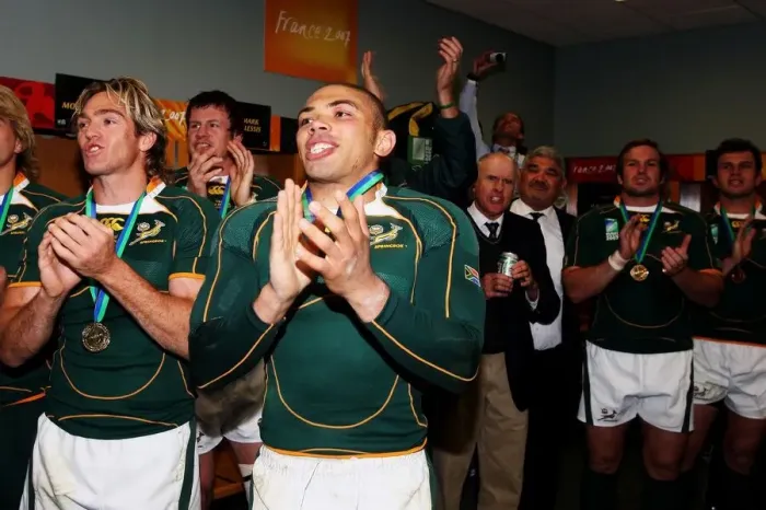 Framed Print : Percy Montgomery & Bryan Habana Framed Print : Percy Montgomery & Bryan Habana