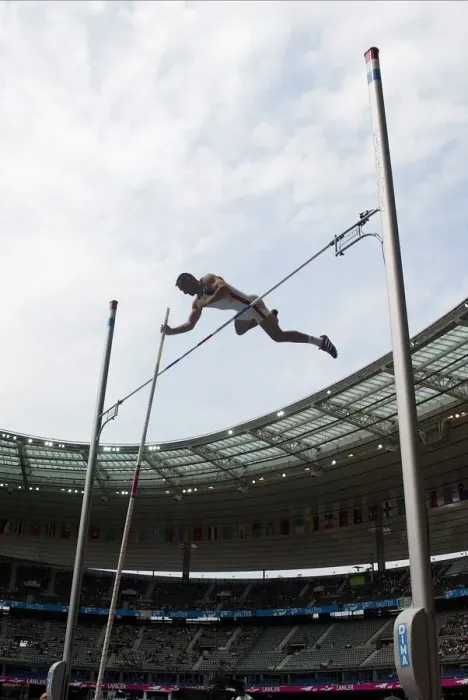 Framed Print : Pole Jump Pole Jump World Athletics Championships Date: 27 August 2003 Framed Print : Pole Jump Pole Jump World Athletics Championships Date: 27 August 2003